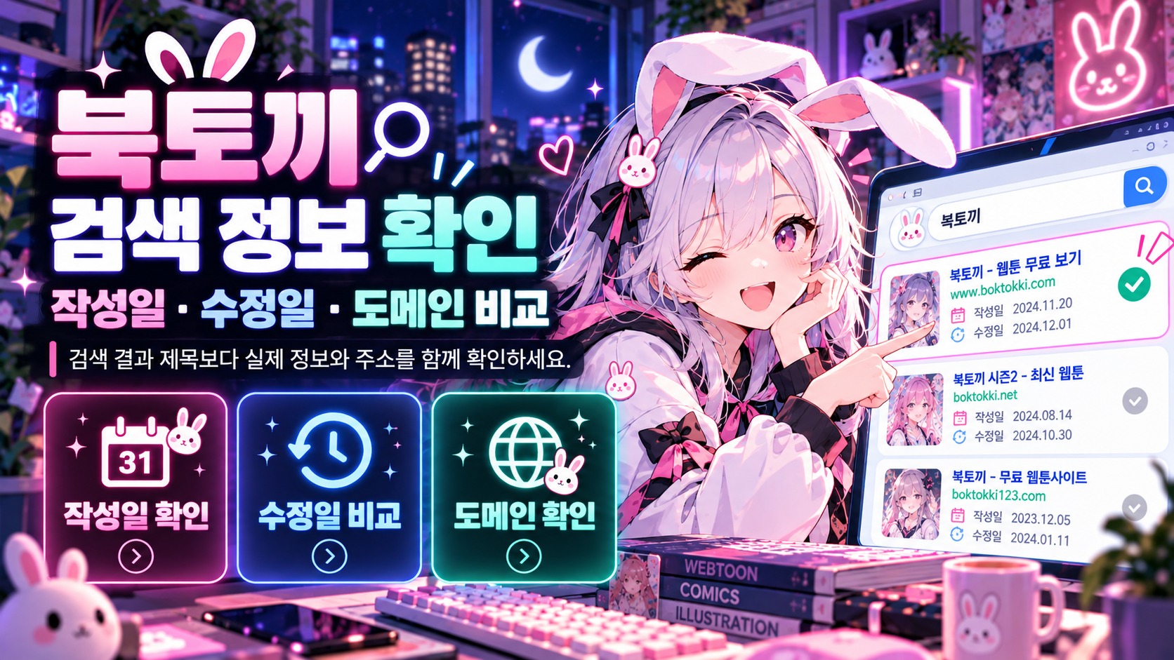 북토끼와 마나토끼 검색 정보를 구분하는 방법 안내